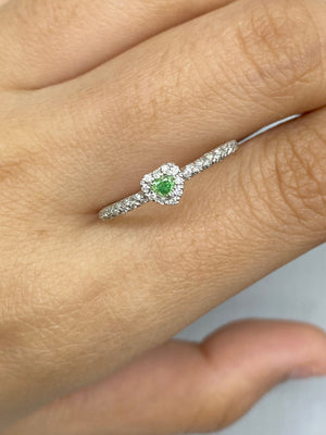 18K White Gold Real Natural Pink Diamond Ring for Women
