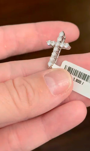 1 ct+ Lab Diamond cross pendant
