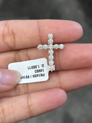 *Premade* 1 CT Lab Diamonds Cross Pendant