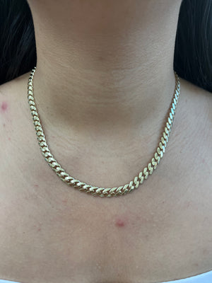 0.4 cttw 14k Gold 18 inches Cuban Chain