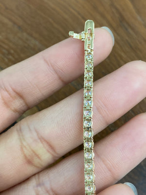 Overnight* 14k 5.38 CT Lab 7 Inches Yellow Tennis Bracelet
