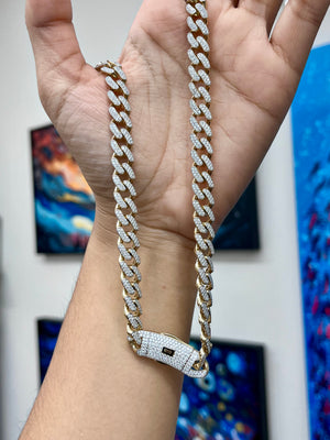 10.55 cttw 14k Gold 22 Inches Cuban Chain