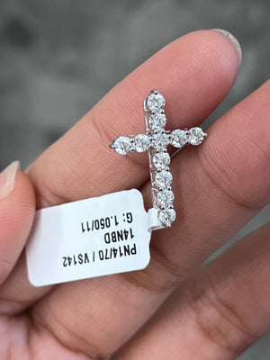 *Premade* 1 CT Lab Diamonds Cross Pendant