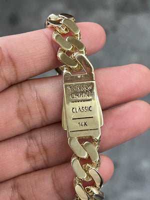 1.29 cttw 8 inches 14k Yellow Gold Cuban Link Bracelet