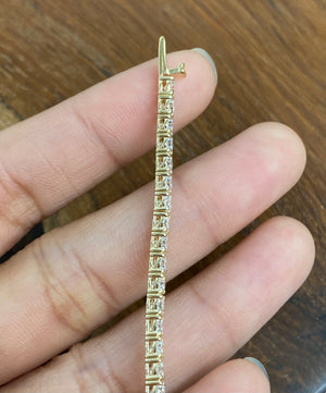 Overnight* 14k 5.38 CT Lab 7 Inches Yellow Tennis Bracelet