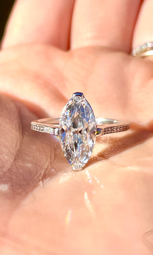 Lab 2.28ct E VVS Antique Moval