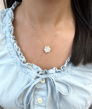 *Premade* 3.17 cttw Lab Diamonds Yellow Flower Pendant