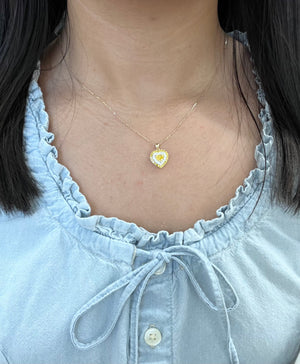 *Premade* 1.21 cttw Fancy Yellow Heart Double Halo with lab diamonds Necklace