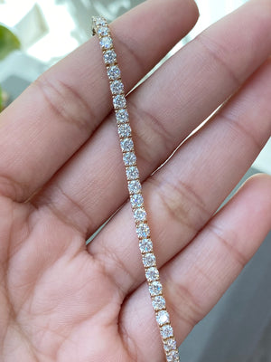 Overnight* 14k 5.38 CT Lab 7 Inches Yellow Tennis Bracelet