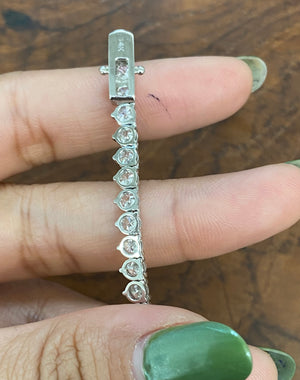 17.30 CT Lab 17 inches 3 Prongs Tennis Necklace