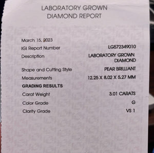 Platinum Lab 3.01ct G VS1