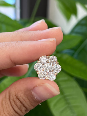 *Premade* 3.17 cttw Lab Diamonds Yellow Flower Pendant