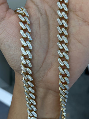 10.55 cttw 14k Gold 22 Inches Cuban Chain