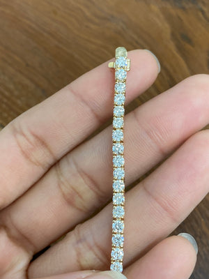 Overnight* 14k 5.38 CT Lab 7 Inches Yellow Tennis Bracelet