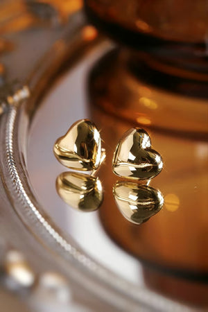 18K Yellow Gold Stud Earrings for Women