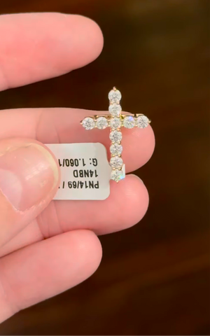 1 ct+ Lab Diamond cross pendant