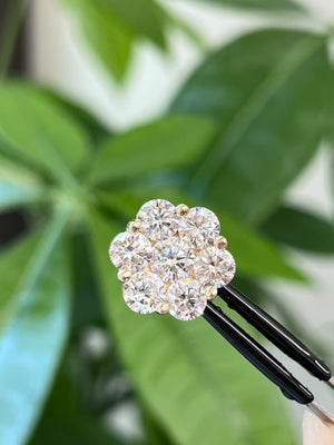 *Premade* 3.17 cttw Lab Diamonds Yellow Flower Pendant