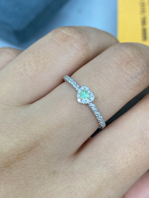 18K White Gold Real Natural Pink Diamond Ring for Women