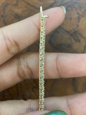 6.36 CT Lab 7 inches Yellow Tennis Bracelet