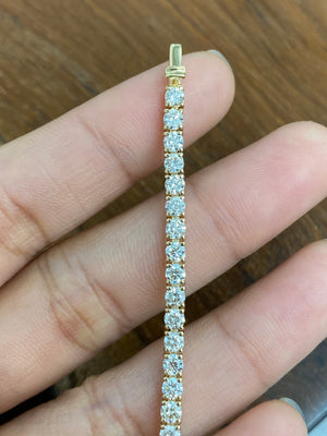 Overnight* 14k 5.38 CT Lab 7 Inches Yellow Tennis Bracelet