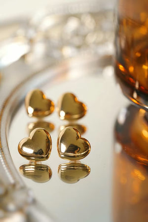 18K Yellow Gold Stud Earrings for Women