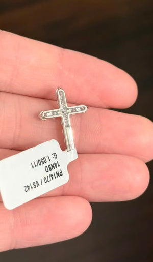 1 ct+ Lab Diamond cross pendant