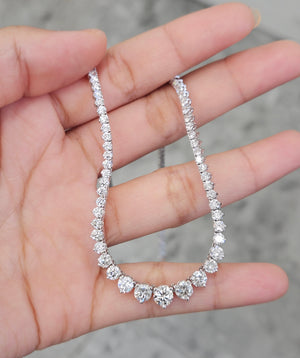 11.55 CT Lab 17 Inches Graduated Tennis Bracelet