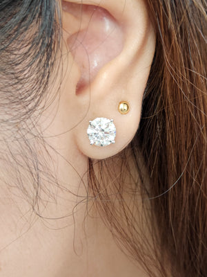 IGI certified 2ct+2 ct E VVS 2 White 4 Prongs Martini Studs