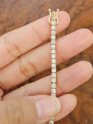 *Resize to 6.5 inches * 4.15 CT Lab 7 Inches Yellow Tennis Bracelet