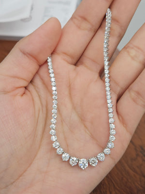 11.55 CT Lab 17 Inches Graduated Tennis Bracelet
