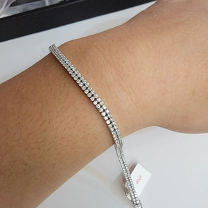 Double Row Diamond Tennis Bracelet