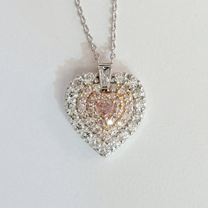 Pink Heart Shape Diamond Necklace
