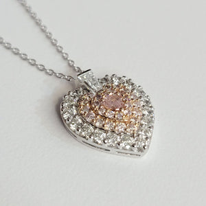 Pink Heart Shape Diamond Necklace