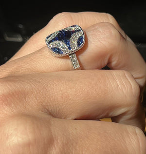 Art Deco Sapphire and Diamond Ring