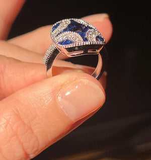 Art Deco Sapphire and Diamond Ring