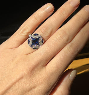 Art Deco Sapphire and Diamond Ring