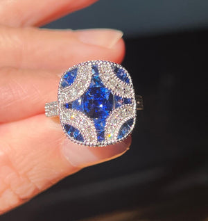 Art Deco Sapphire and Diamond Ring