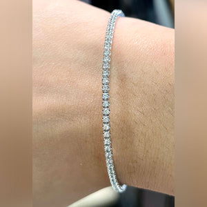 Diamond White Gold Flexible Bangle