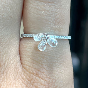 Diamond Briolette Dangle Ring
