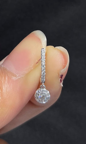 Halo Diamond Dangle Earrings