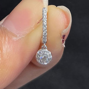 Halo Diamond Dangle Earrings