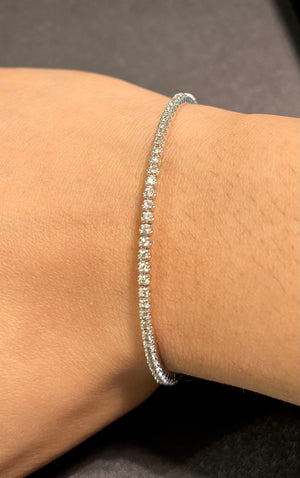 Diamond White Gold Flexible Bangle