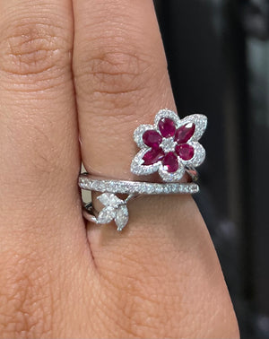 Ruby and Diamond Transforming Ring