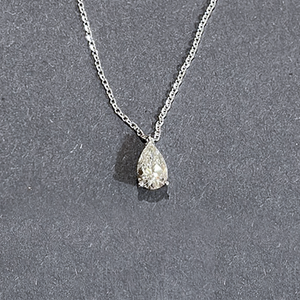 Pear Shaped Lab Diamond Solitaire Pendant
