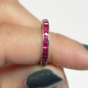 French Cut Ruby Eternity Ring