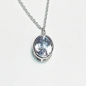 Bezel Set Oval Sapphire Pendant