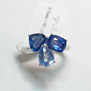 Blue Sapphire Cluster Ring