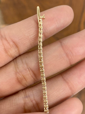 2.22 CT Lab 7 Inches Yellow Tennis Bracelet