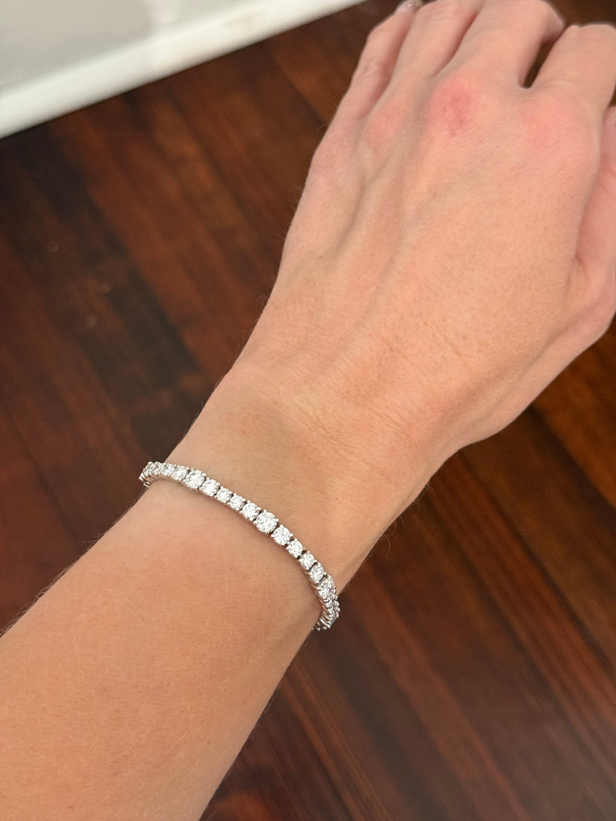 White gold 8.76ct lab diamond bracelet