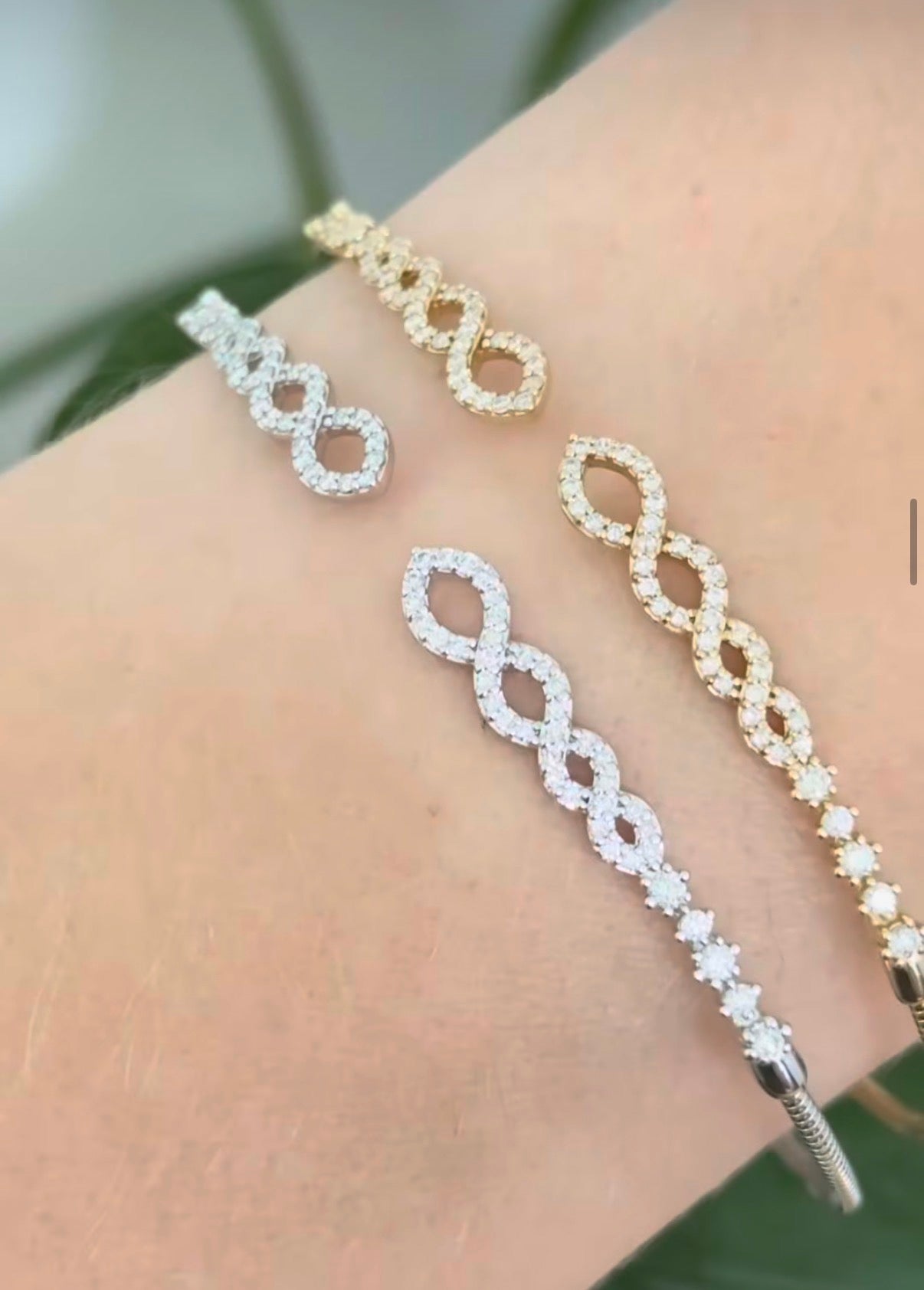 Natural diamond flex bracelets